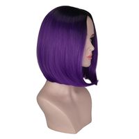 Wig European Beauty Bob Haircut Black Gradient Purple Short Hair Headgear Wig main image 6