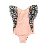 European And American One-piece Swimsuit Summer Kids Triangle Leopard Swimsuit sku image 1