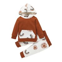 Autumn Girls Hooded Sweater Trousers Suit European American Casual Pullover sku image 3