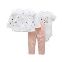 Children Clothing Romper Trousers Cardigan Newborn Female Baby Suit sku image 1