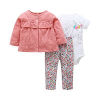 Children Clothing Romper Trousers Cardigan Newborn Female Baby Suit sku image 6