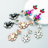 Fashion Color Diamond Series Alloy Glass Diamond Earrings Trendy Earrings main image 1