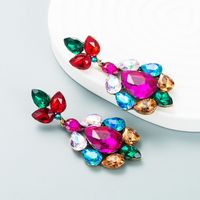 Fashion Color Diamond Series Alloy Glass Diamond Earrings Trendy Earrings main image 3