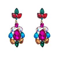 Fashion Color Diamond Series Alloy Glass Diamond Earrings Trendy Earrings main image 8