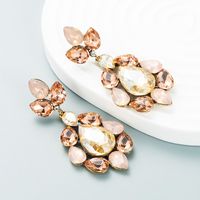 Fashion Color Diamond Series Alloy Glass Diamond Earrings Trendy Earrings sku image 4