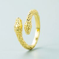 Fashion Trend Geometric Snake-shaped Copper Micro-inlaid Zircon Opening Adjustable Ring main image 5