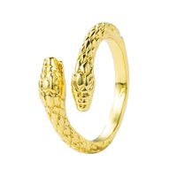Fashion Trend Geometric Snake-shaped Copper Micro-inlaid Zircon Opening Adjustable Ring main image 7