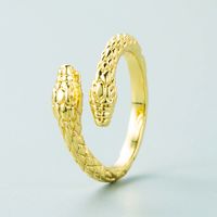 Fashion Trend Geometric Snake-shaped Copper Micro-inlaid Zircon Opening Adjustable Ring sku image 1