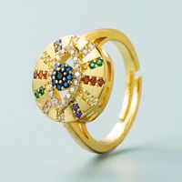 Ins Trend Devil's Eye Copper Micro-inlaid Zircon Ring Street Shooting Wild Open Ring main image 6