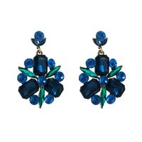 Fashion Alloy Diamond Rhinestone Glass Diamond Flower Geometric Earrings main image 8