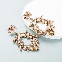 Exaggerated Hollow Flower Diamond Earrings Retro Temperament Baroque Earrings Wholesale sku image 4