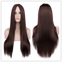 Fashion Mid-point Scalp Mixed Long Straight Hair Anime Wig Stage Performance Cos Wig sku image 3