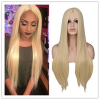 Fashion Mid-point Scalp Mixed Long Straight Hair Anime Wig Stage Performance Cos Wig sku image 5