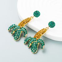 Fashion Fruit Style Alloy Diamond-studded Rhinestone Banana Eye Earrings Exaggerated Ear Jewelry main image 3