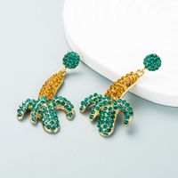 Fashion Fruit Style Alloy Diamond-studded Rhinestone Banana Eye Earrings Exaggerated Ear Jewelry main image 5