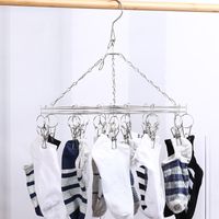 Household 20 Clip Stainless Steel Windproof Hanger Underwear And Socks Clip main image 6