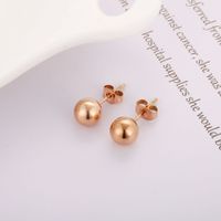 European And American Elegant Clover Smiley Face Round Beads Titanium Steel Ear Studs Suit Women's Simple Fashion Ins Earrings Rose Gold main image 4