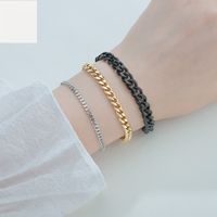 Fashion 667 Stainless Steel Stainless Steel 18K Gold Plated No Inlaid Bracelets In Bulk main image 1
