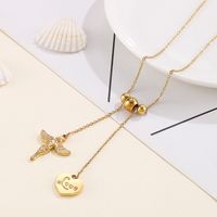 Stainless Steel Titanium Steel 18K Gold Plated Fashion Plating Heart Necklace main image 4