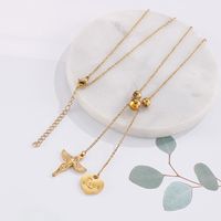 Stainless Steel Titanium Steel 18K Gold Plated Fashion Plating Heart Necklace main image 5