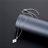 Fashion Geometric Zircon Clavicle Chain Short Simple Titanium Steel Necklace main image 3