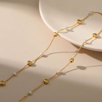 Einfacher Stil Herz Künstlicher Kristall Kupfer Halskette In Masse main image 4