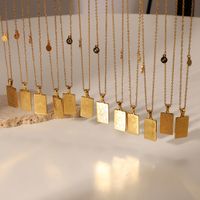Fashion 12 Constellation Necklace Stainless Steel Square Zodiac Pendant Necklace main image 1