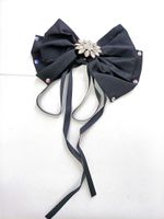 Oversized Rhinestone Bow Tie Brooch Bow Tie Clothing Shirt Neckline Decorative Pin Female main image 5