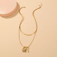 Fashion Multi-layer Lover Lock Multi-layer Necklace Wholesale main image 1