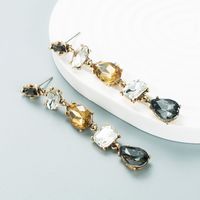Fashion Trend Alloy Diamond-studded Geometric Long Earrings Female Wholesale main image 5