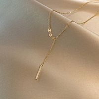 Fashion Simple Titanium Steel Disc Pendant Necklace Wholesale main image 6
