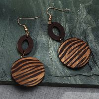 Geometric Wood No Inlaid Earrings main image 5