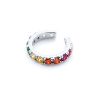 New Micro-inlaid Rainbow Retro Copper Earrings Colored Diamond Earrings main image 3