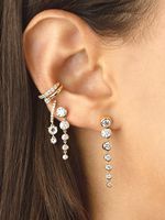Chain Diamond Earrings Creative Zircon Micro Inlaid Earrings Accessories main image 3