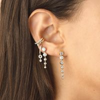 Boucles D&#39;oreilles Diamant Chaîne Creative Zircon Micro Boucles D&#39;oreilles Incrustées Accessoires main image 5