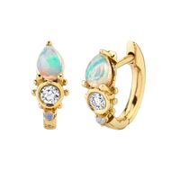 Earrings Drop-shaped Opal Earrings Diamonds Earrings main image 1