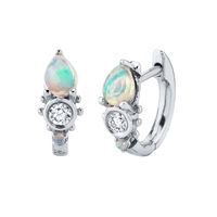 Earrings Drop-shaped Opal Earrings Diamonds Earrings main image 6