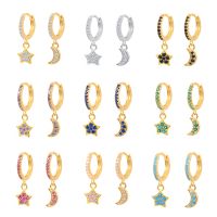 Star Moon Diamond Earrings Ear Hoop Fashion Earrings main image 1