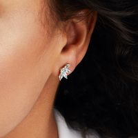 Zircon Flower Earrings Simple Earrings main image 4