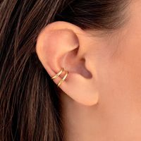 Creative Fashion Without Pierced Copper Ear Clip C-shaped Earrings Single main image 3