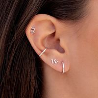 Creative Fashion Without Pierced Copper Ear Clip C-shaped Earrings Single main image 5