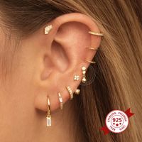 New Minimalist Earrings Drop-shaped Circle Inlaid Zircon Earrings main image 3