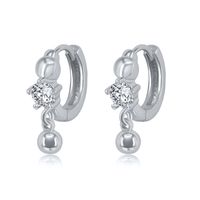Korean Version Diamond Earrings Round Bead Pendant Earrings main image 3