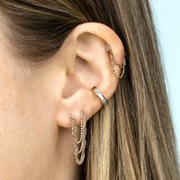 Fashion Pendant Earrings Personality Tassel Chain Ear Buckle Earrings main image 4