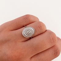 New Copper-plated 18k Gold Retro Round Eye Ring Wholesale main image 4