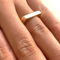 Einfache Atmosphäre Goldener Flacher Zeigefinger Kupfer Plattiert 18k Gold Ring Großhandel main image 4