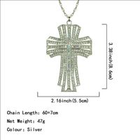 New Hip Hop Full Diamond Hollow Cross Rhinestone Necklace Wholesale main image 3