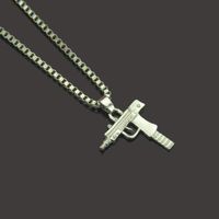 Nouveau Collier Mini Hip Hop Pistolet Mitrailleuse Collier main image 6