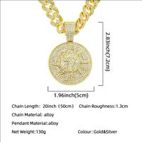 Fashion Three-dimensional Diamond-studded Number 7 Round Pendant Alloy Necklace main image 3