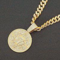 Fashion Three-dimensional Diamond-studded Number 7 Round Pendant Alloy Necklace main image 5